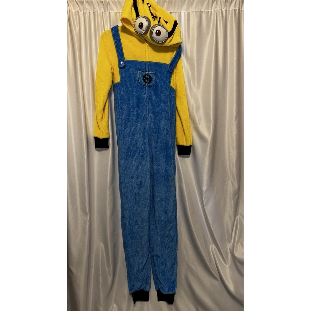 Despicable Me Minion Costume Size Medium 8/10 Unisex Yellow Blue 1 Pc Zip